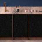 Black and Gold Peel and Stick Wallpaper Slight Velvety Feeling Woven Fabric - Image 5