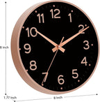 Roymnie Wall Clock, Silent Wall Clocks Battery Operated 8 Inch-Modern Non - Image 3