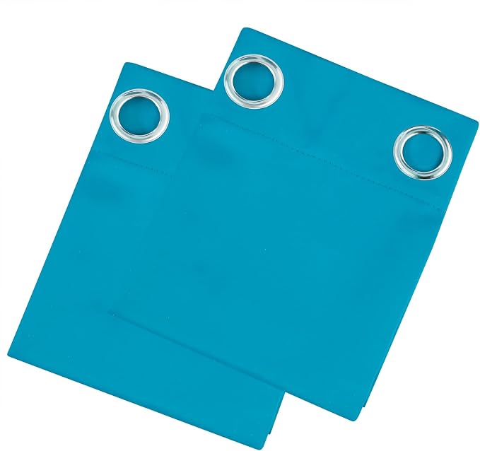 LEMOMO Blackout Curtains 66 x 72 Inch Long Teal Curtains Set of 2 Panels Room - Image 9