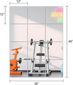Ruomeng Home Gym Mirrors 12 Inch x 12Pcs Wall Mounted Mirror Glass Frameless - Image 3