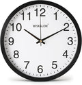 WISKALON 10 inch Silent Non-Ticking Elegant Black Frame Wall Clock, Classic by WISKALON