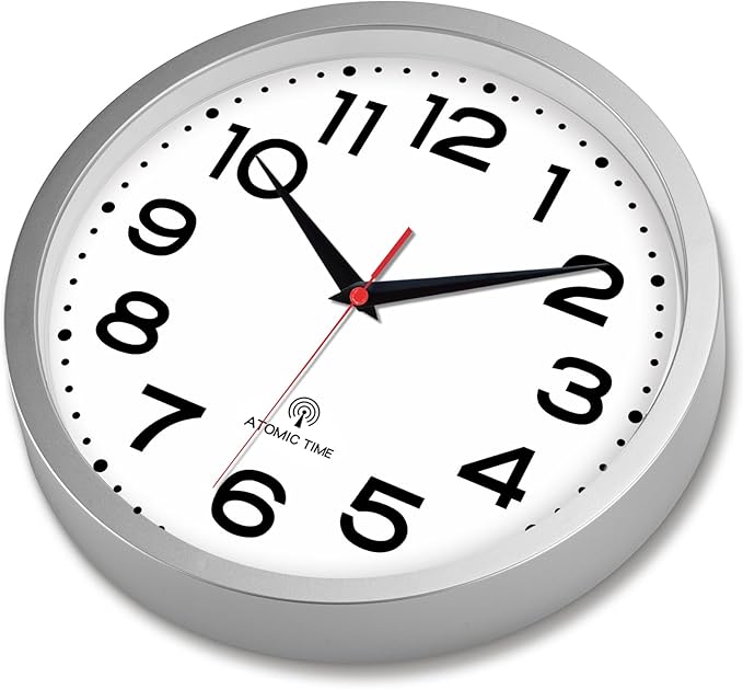 Roymnie Atomic Wall Clock 12 Inch, Modern Clock Battery Operated Classic Analog - Image 3