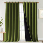 NICETOWN Full Shading Curtains for Windows, Olive Green, 70 inches W x 95 by NICETOWN