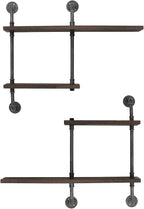 Industrial Pipe Shelving Wall Mounted, Rustic Floating Shelves Wall Shelf Unit by THRONKENGER