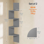 HOOBRO Corner Shelf Wall-Mounted, 4-Tier Bookshelves - Image 2