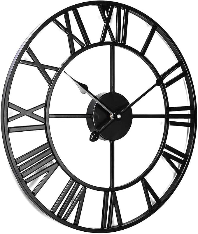 Antique Tower 24 inch Large Roman Numeral Wall Clock, Indoor Outdoor Patio - Image 2