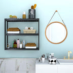 Domax Bamboo Bathroom Shelf 3-Tier Wall Mount Storage Rack Multifunctional - Image 2