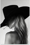 FuSatisYilife Trendy Black And White Wall Art Cool Western Woman Smoking Prints by FuSatisYilife