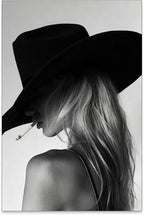 FuSatisYilife Trendy Black And White Wall Art Cool Western Woman Smoking Prints by FuSatisYilife