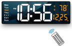 Digital Wall Clock Large Display, 16.2 Inch, LED Digital Clock by Abovsare
