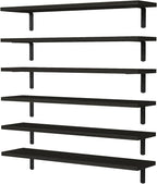 WOPITUES Wood Floating Shelves Set of 6, 24 inch Long Floating Shelves by WOPITUESOfficial