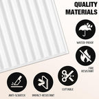 Qidejoy 33 Pcs 3D PVC Slat Wall Panels 12X12in Fluted Textured Paneling Modern - Image 4