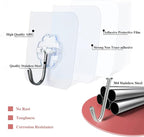 DDMY Hooks for Hanging, 50 Pack Wall Hooks 50lb Transparent Reusable Waterproof - Image 7