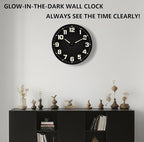 12 Inch Silent Wall Clocks Battery Operated, Glow in The Dark Wall Clock - Image 2