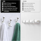 Indian Shelf Pack of 12 Double Prong White Decorative Coat Hooks Unique Coat - Image 3