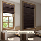 LUCKUP Cordless Bamboo Roman Blinds Shades - Image 2