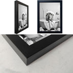 Framed Black and White Animal Bathroom Wall Art Funny Lion in tub Bathroom - Image 3