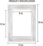Rectangle Wall Mirror for Bathroom, Distressed White Wood Decor - Image 4