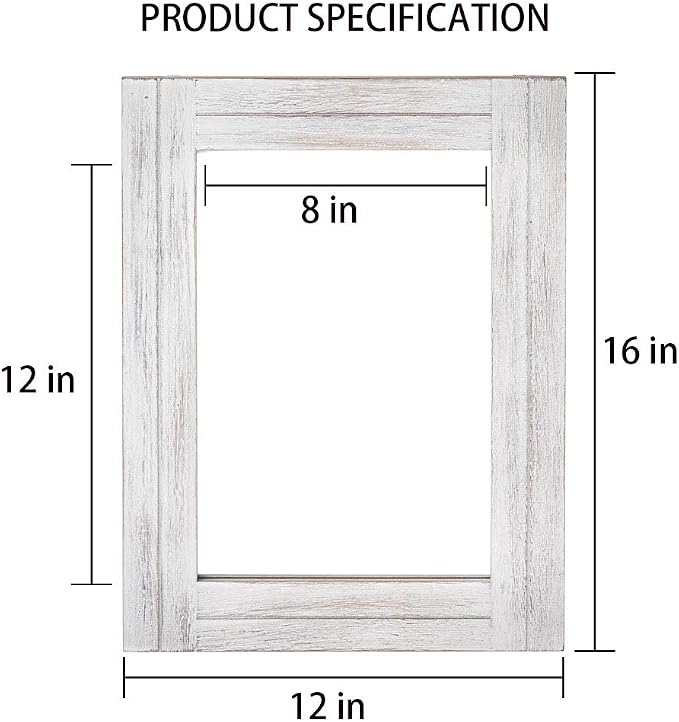 Rectangle Wall Mirror for Bathroom, Distressed White Wood Decor - Image 4