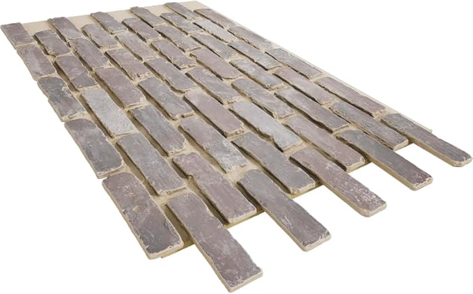 EverStone Aged Brick Faux Brick Panel, 46 7/8"W x 27"H x 1 1/4"D, Limewashed - Image 6