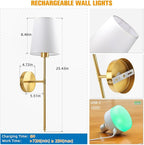 NIORSUN 25.4 inch Battery Operated Wall Sconce Set of 2, 9 Colors Wireless - Image 7