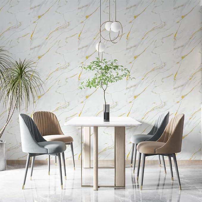 IZODEKOR Marble-Look Wall Panels – Set of 4, 47.24 × 23.62 inches – Alternative - Image 8
