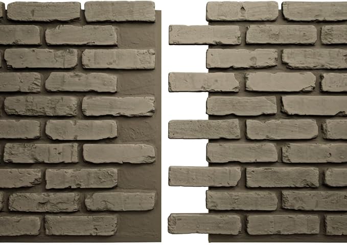 EverStone Aged Brick Faux Brick Panel, 46 7/8"W x 27"H x 1 1/4"D, Vintage White - Image 8