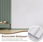 Grasscloth Peel and Stick Wallpaper White Gold Wallpaper 15.7"x 196" Thick - Image 9