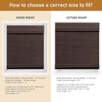 SEEYE Cordless Bamboo Roman Shades, Roll Up Blind Privacy Shade - Image 6
