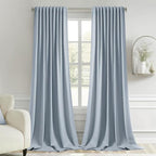 MIULEE Light Blue Back Tab Blackout Curtains 108 Inch Long 2 Panels Set by MIULEE