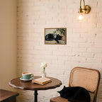 Framed Black Cat Canvas Wall Art, Vintage Sleeping Cat - Image 7