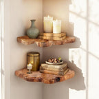 WELLAND Floating Corner Shelf Set of 2 Wall Mounted, 10.86 x 11.5 Inches by WELLAND