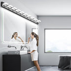Ralbay 66inch Matte Black Bathroom Vanity Lights Metal Acrylic LED Modern Black - Image 4