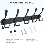 TICONN Wall Mounted Coat Rack, Five Heavy Duty Tri Hooks All Metal Construction - Image 5
