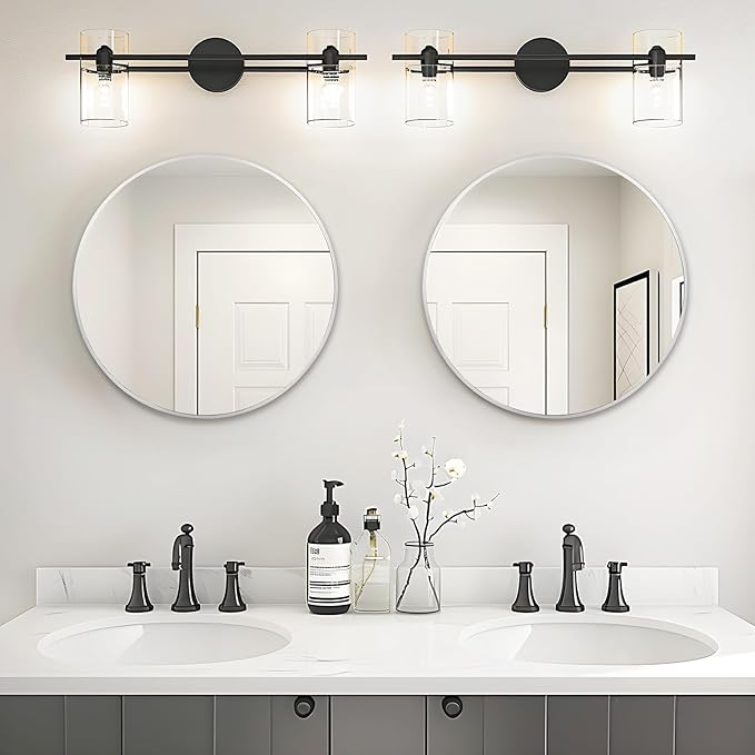 Fabuday Silver Circle Mirror for Wall 22 inch - Image 2