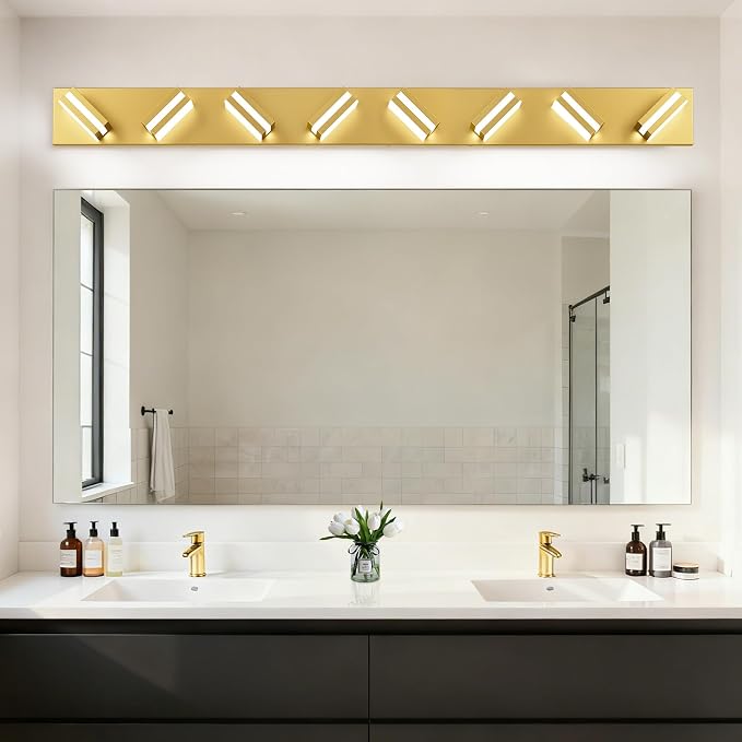 IZORRO LED Modern Bathroom Lights Fixtures, Brushed Glod Acrylic Wall Lighting - Image 7
