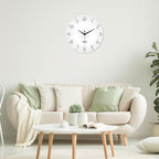XNM White Simple Glass Wall Clocks Battery Operated 14 Inch Modren Minimalist - Image 2