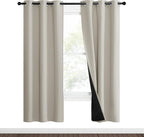 NICETOWN Natural Blackout Curtains 70 inches Long, 2 Pieces, Full Light by NICETOWN
