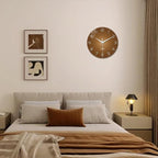 XNM Brown Wall Clock for Bedroom Glass Small Wall Clocks Battery Operated 12 - Image 4