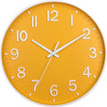 HZDHCLH Yellow Wall Clocks Battery Operated, 12 inch Silent Non Ticking Modern by HZDHCLH