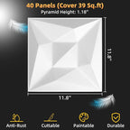 40 PCS 3D Wall Panels for Interior Décor White 11.8"*11.8" Wall Covering - Image 2