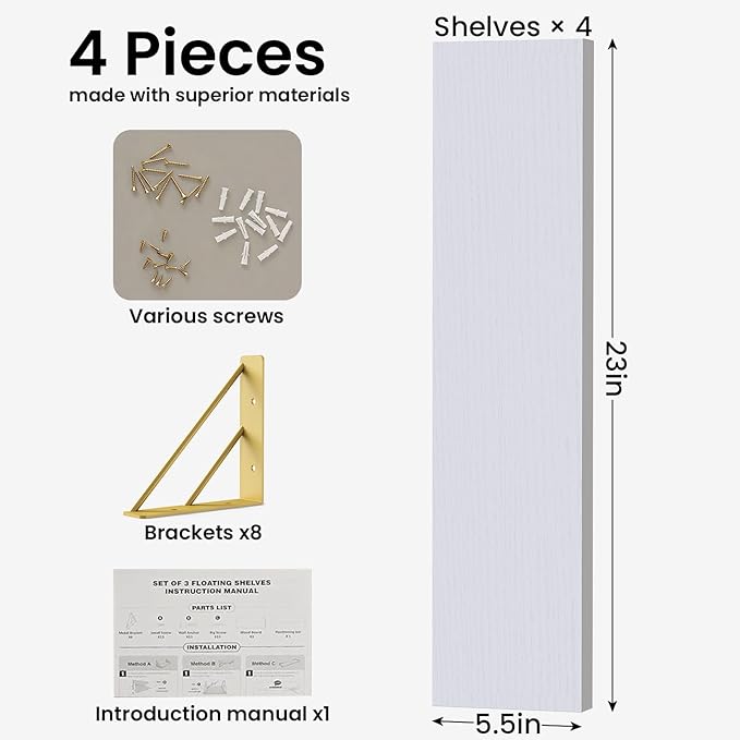 BAYKA Wall Shelves for Bedroom Decor, Floating Wall Shelf for Living Room - Image 2
