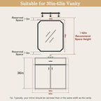 WallBeyond 30" x 36" Rounded Corner Arch Wall Mirror - Image 5