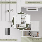 Smuxee White Bathroom Cabinet Wall Mounted, Small Bathroom Medicine Cabinet - Image 5