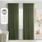 MIULEE Olive Green Back Tab Blackout Curtains 90 Inches Long 2 Panels Set by MIULEE