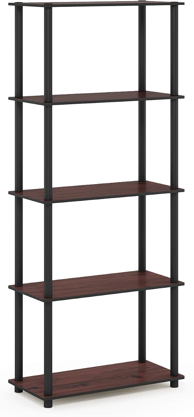 Furinno TURN-N-TUBE Storage Shelves, 5-Tier Book Shelf, Corner Shelf, Toolless - Image 5