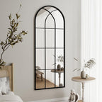 Mirror Full Length, Window Pane Wall Black Full Body Mirrors, Oversize - Image 4