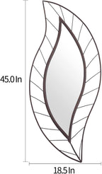 ironsmithn Decorative Wall Mirror, Leaf Design Metal Frame - Image 3