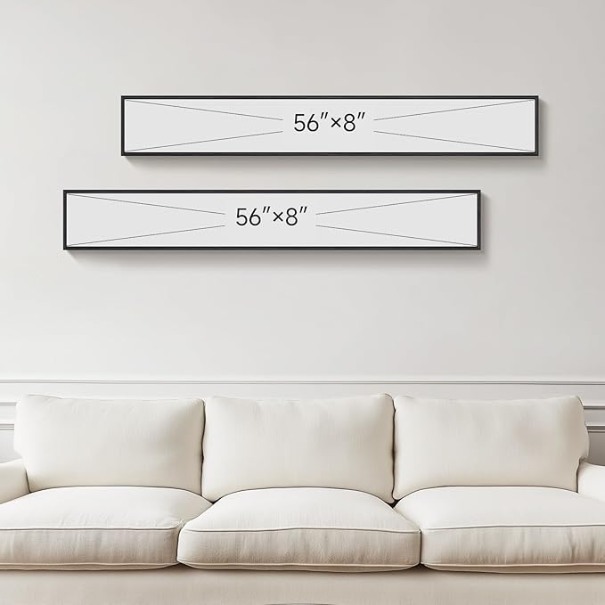 Framed Long Narrow Vertical Abstract Wall Art Set, 2 Piece Black White Gold - Image 3