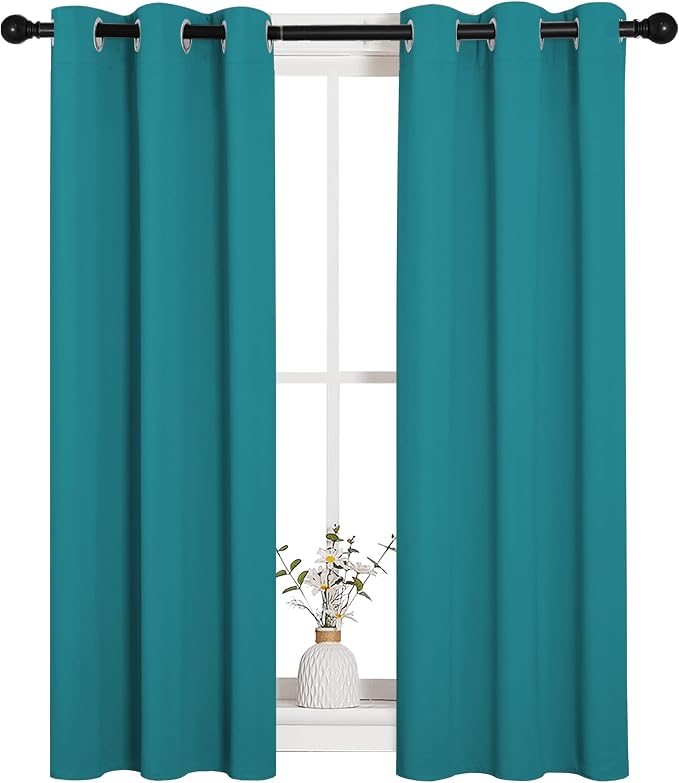 NICETOWN Room Darkening Curtains 45 inch Length 2 Panels, Thermal Insulated - Image 2